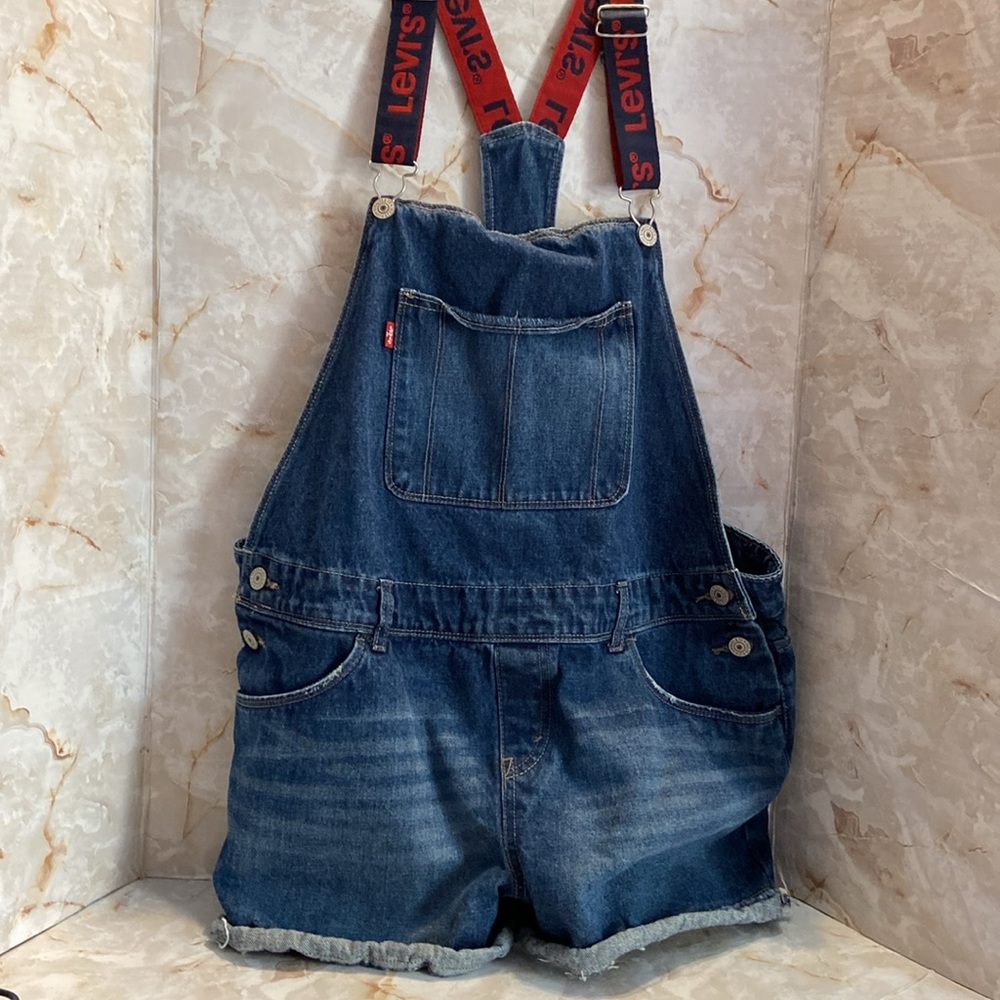 Levi’s Boyfriend Shortalls with Logo Suspenders